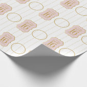 Sweet 16 Birthday Pink Gold Personalisiertes Foto Geschenkpapier (Ecke)