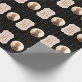 Sweet 16 Birthday Pink Personalisiertes Foto Geschenkpapier (Ecke)