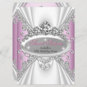 Sweet 16 Birthday Princess Pink Diamonds Large Einladung (Vorne/Hinten)