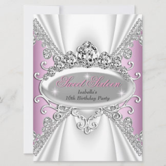 Sweet 16 Birthday Princess Pink Diamonds Large Einladung