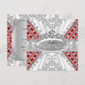 Sweet 16 Birthday Princess Red Diamonds laden ein Einladung (Vorne/Hinten)