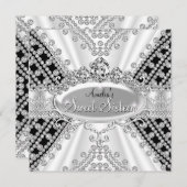 Sweet 16 Birthday Prinzessin Black Diamonds laden  Einladung (Vorne/Hinten)