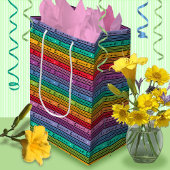 Sweet 16 Birthday Rainbow Stripes Mittlere Geschenktüte