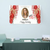 Sweet 16 Birthday - Red Balloons Banner (Messeveranstaltung)