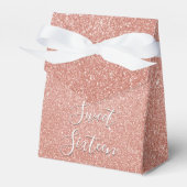 Sweet 16 Birthday Rose Gold Blush Pink Glitzer Geschenkschachtel (Vorderseite)