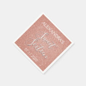 Sweet 16 Birthday Rose Gold Blush Pink Glitzer Serviette (Ecke)