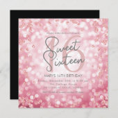 Sweet 16 Birthday Rose Gold Chic Glitzer Lights Einladung (Vorne/Hinten)