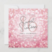 Sweet 16 Birthday Rose Gold Chic Glitzer Lights Einladung (Vorderseite)