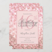 Sweet 16 Birthday Rose Gold Glitzer Lights Einladung (Vorne/Hinten)