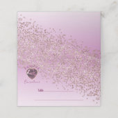 Sweet 16 Birthday Rose Gold Glitzer & Pink Gem Platzkarte (Außenseite Aufgefaltet)