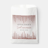 Sweet 16 Birthday Rose Gold Glitzer Tropfen Geschenktütchen (Vorderseite)