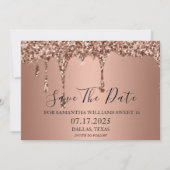 Sweet 16 Birthday Rose Gold Sparkle Glitzer Tropfe Save The Date (Vorderseite)