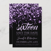 Sweet 16 Birthday Save the Date Lila Glam (Vorne/Hinten)