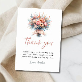 Sweet 16 Birthday Thank You Floral Card Dankeskarte