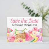 Sweet 16 Birthday Tropical Hawaiian Watercolor Save The Date (Stehend Vorderseite)