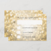Sweet 16 Birthday UAWG Gold Glitzer Lights RSVP Karte (Vorne/Hinten)
