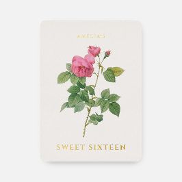 Sweet 16 Birthday Vintag Floral Gold Folieneinladung