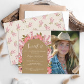 Sweet 16 Birthday Wildblumen Foto Floral Boho Einladung