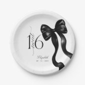 Sweet 16 Black Bow Birthday Paper Teller (Vorderseite)