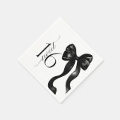 Sweet 16 Black Bow Party Napkins Serviette (Ecke)