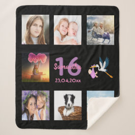 Sweet 16 Black Foto Collage Name Girl Sherpadecke