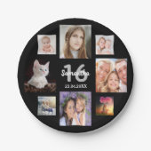 Sweet 16 Black Foto Collage Pappteller (Vorderseite)