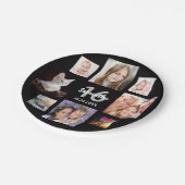 Sweet 16 Black Foto Collage Pappteller (Schrägansicht)