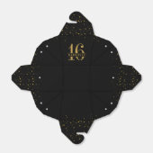 Sweet 16 Black Gold Confetti Personalisierte Auslo Geschenkschachtel (Ungefaltet)