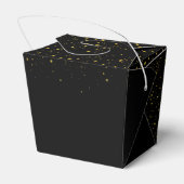 Sweet 16 Black Gold Confetti Personalisierte Auslo Geschenkschachtel (Rückseite)