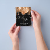 Sweet 16 Black Gold Glitzer Danke Budget Flyer (Gruppe)