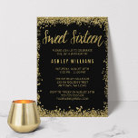 Sweet 16 Black Gold Glitzer Geburtstag Einladung<br><div class="desc">Moderne Schwarz-Gold-Imitate Glitzer süße 16 Einladungen. Diese trendigen 16 . Geburtstag-Einladungen sind leicht für Ihr Party zu personalisieren. Designs sind flache gedruckte Illustrationen/Grafiken - NICHT AKTUELLER GOLD GLITZER.</div>