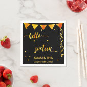 Sweet 16 black gold name Party Serviette (Beispiel)