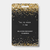 Sweet 16 Black Gold VIP Party Pass Ausweis (Back)