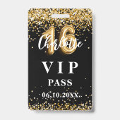 Sweet 16 Black Gold VIP Party Pass Ausweis (Front)