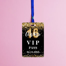 Sweet 16 Black Gold VIP Party Pass Ausweis