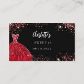 Sweet 16 Black Red Dress Response RSVP Karte (Rückseite)