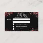 Sweet 16 Black Red Dress Response RSVP Karte (Vorderseite)