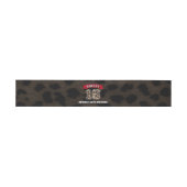 Sweet 16 Black & Red Leopard Print Sports Party Einladungsbanderole (Flach)