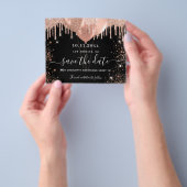 Sweet 16 Black Rose Gold Haushalt Save the Date Flyer (Gruppe)
