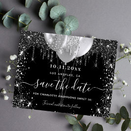 Sweet 16 Black-Silber-Haushalt Save the Date Flyer
