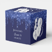 Sweet 16 blau blauen Ballons danke Geschenkschachtel (Rückseite)