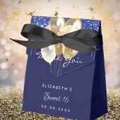 Sweet 16 blaue Goldballons der Marine danke Geschenkschachtel