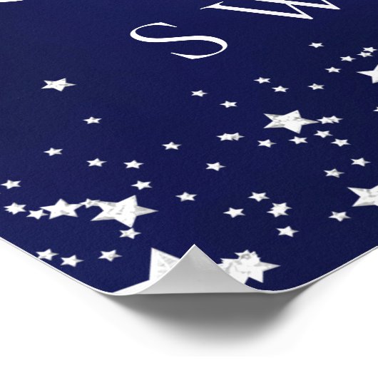 Sweet 16 blaue Sterne Foto willkommen Poster (Ecke)