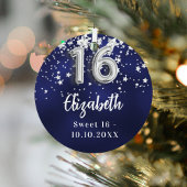 Sweet 16 blaue Sterne Ornament Aus Metall