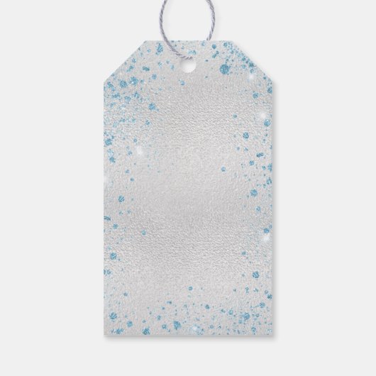 Sweet 16 blauen Glitzer Ballons Vielen Dank Geschenkanhänger (Rückseite)