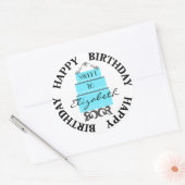 Sweet 16-Blue Cake Runder Aufkleber (Umschlag)