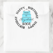 Sweet 16-Blue Cake Runder Aufkleber (Tasche)