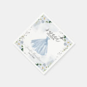 Sweet 16 Blue Floral Dress Napkins Serviette (Ecke)