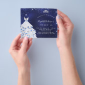 Sweet 16 blue silber Kleid Einladung Flyer (Gruppe)