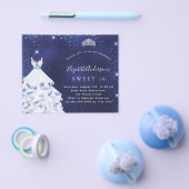 Sweet 16 blue silber Kleid Einladung Flyer (Einzeln)